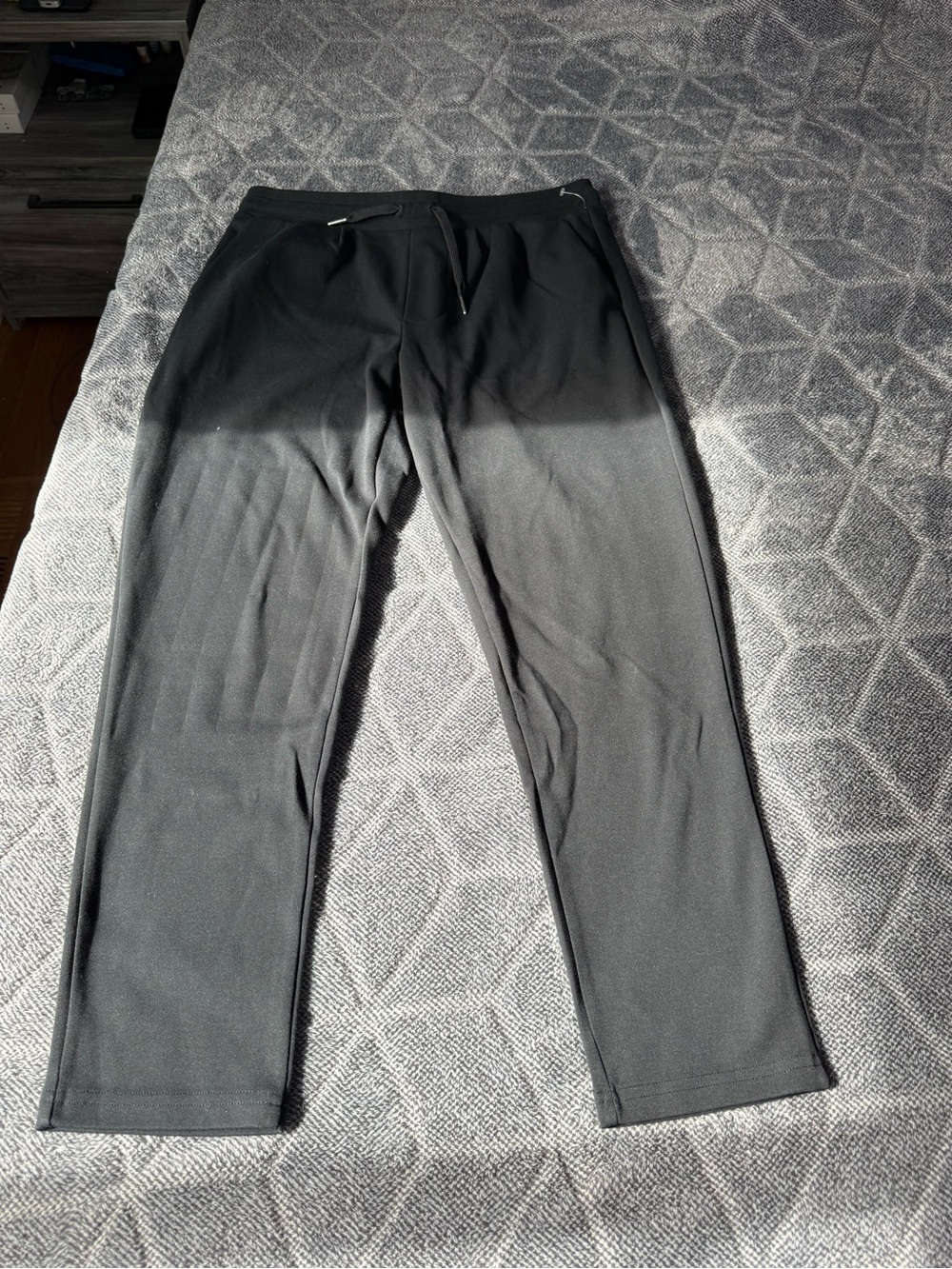 Armani Exchange Men's Black Athletic Joggers with Drawstring